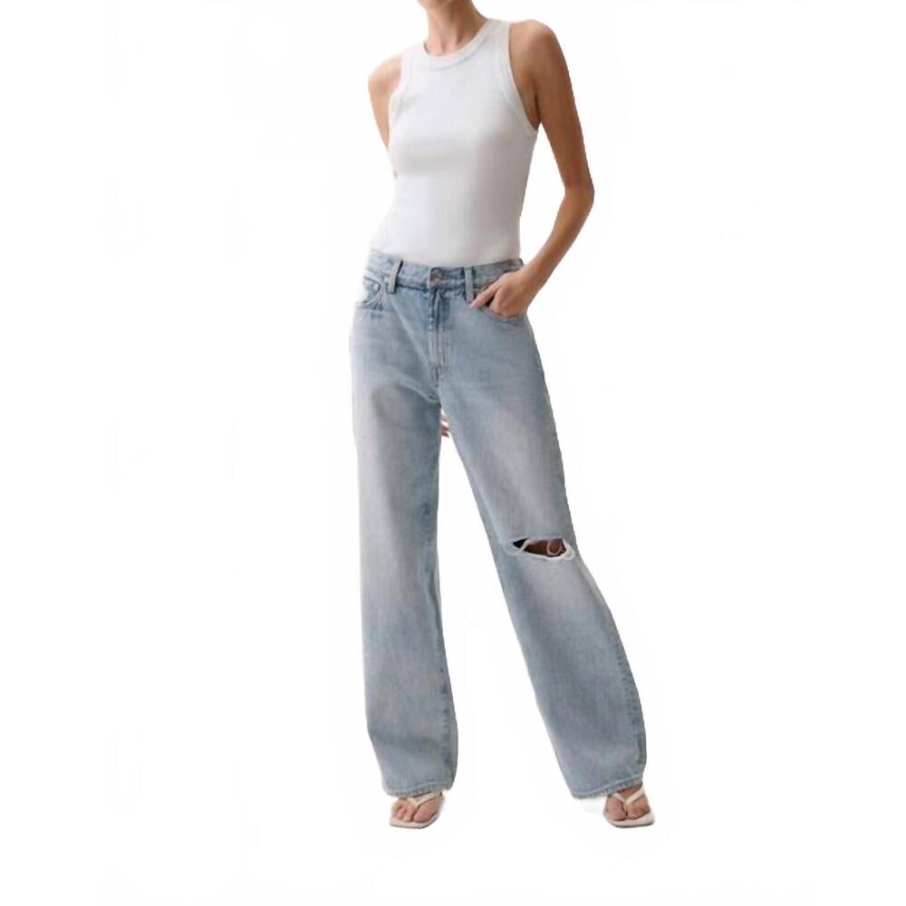pistola Light Wash High-Rise Wide Leg Jeans